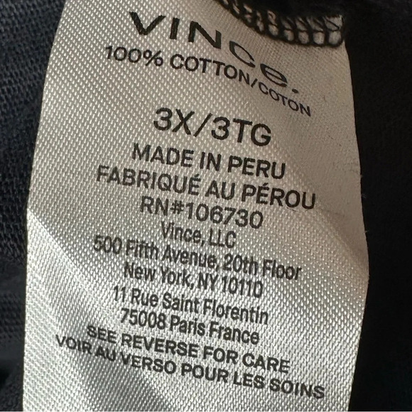 Vince Plus Size Tie Waist Cotton Dress in Black  Sz: 3X - Picture 10 of 10